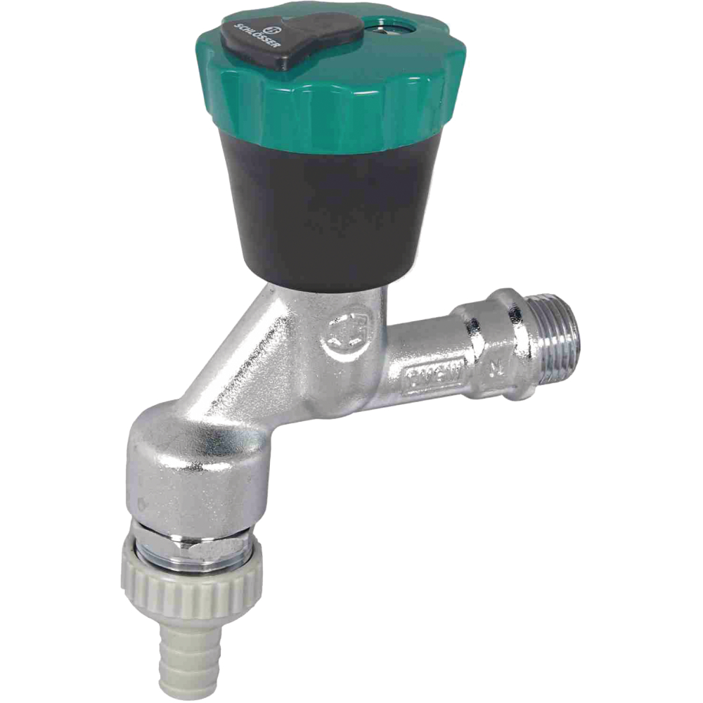 Wassersafe mattchrom 1/2 mit Rohrbelüfter, Rückflussverhinderer und