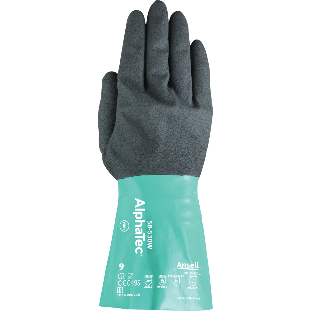 Ansell Chemikalienschutzhandschuhe AlphaTec® 58-530W flaschengrün-grau