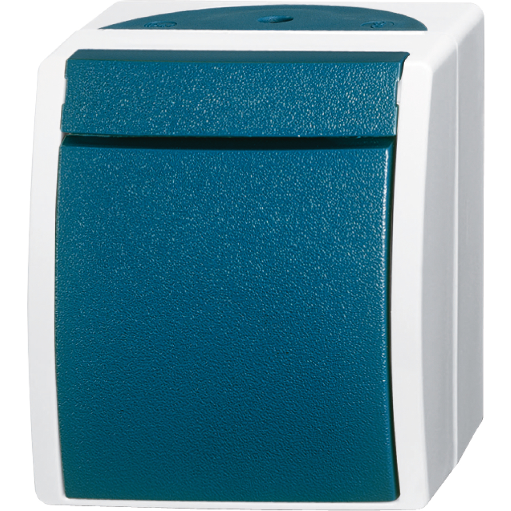 Wippschalter AP blau Kreuz IP44 2601/7 W-53