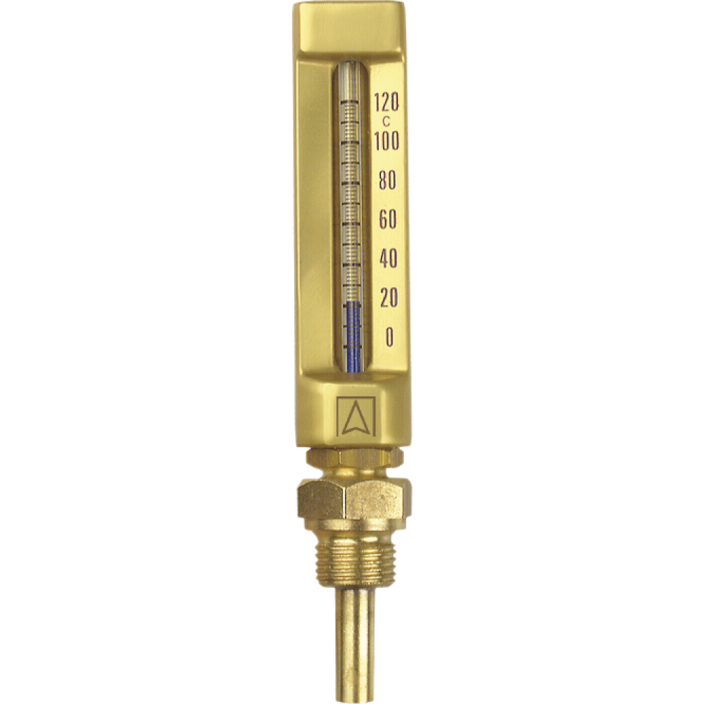 Thermometer gerade 1/2" 0-160°C, Tauchrohrlg.40mm