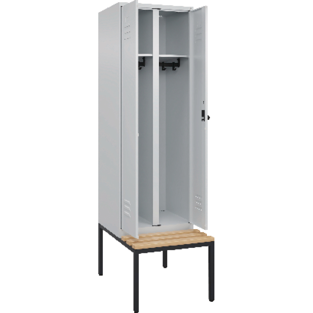Garderobenschrank B800xT815xH2120 Korpus RAL 7035 LichtgrauTüren RAL 7035