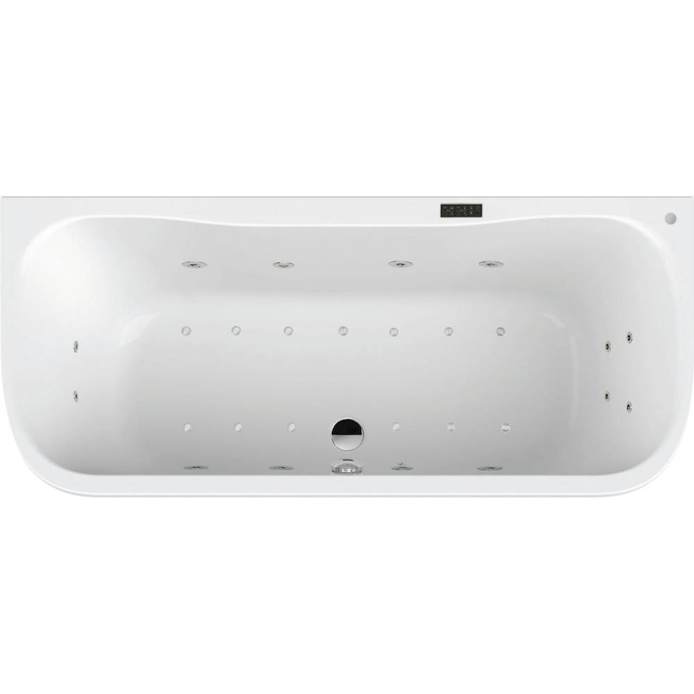 FORMAT Design Oval-Vorwand-Poolwanne 180x80cm, ComfP, Rückend. rechts, weiß