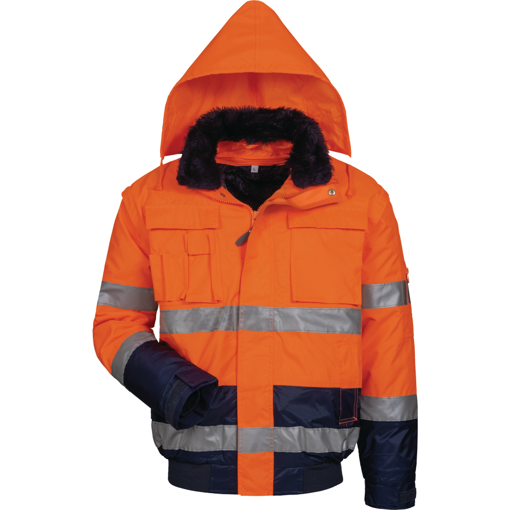 ELYSEE® Warnschutzpilotjacke VOLKER fluoreszierend orange/marine Gr.XL