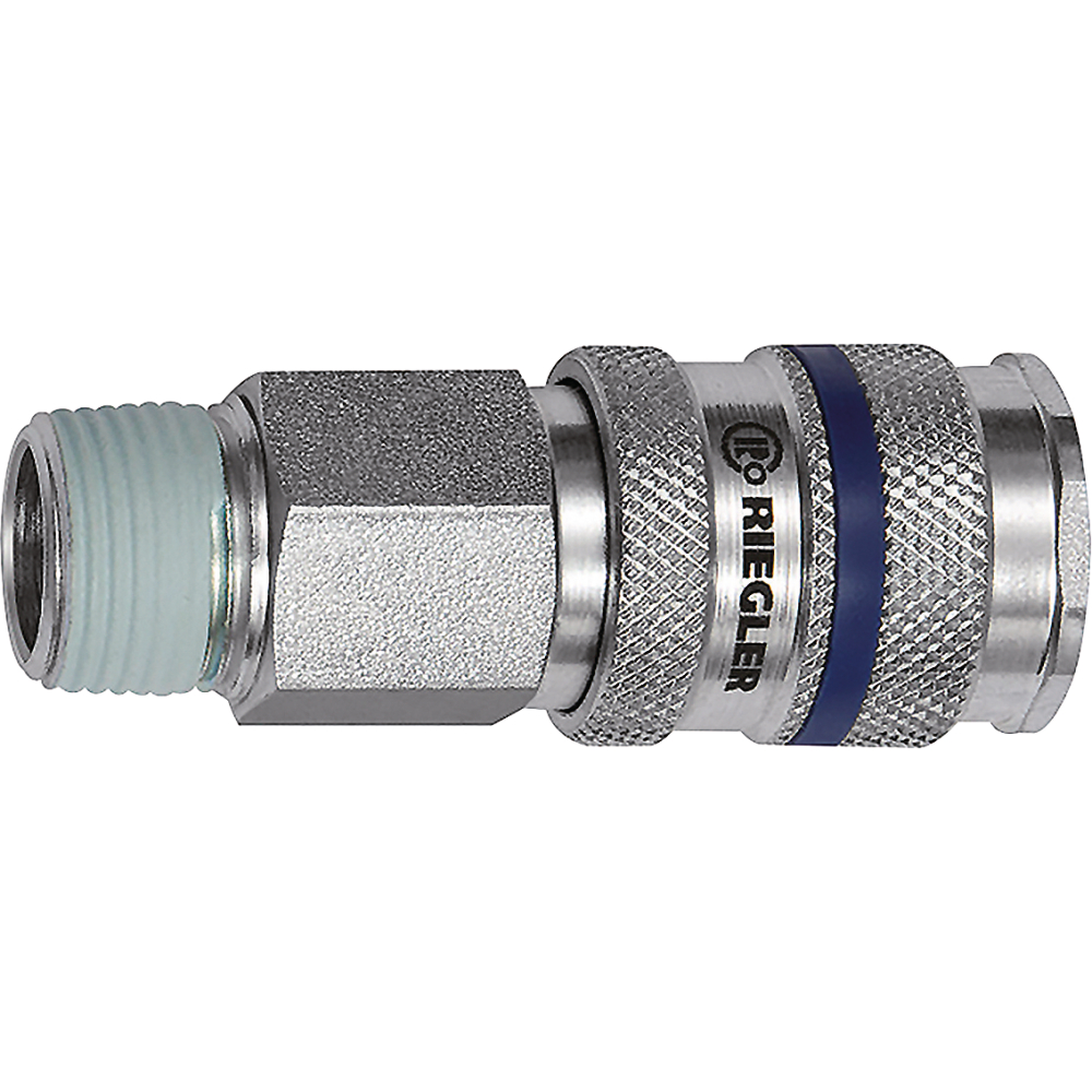 Schnellverschlusskupplung NW 7,8, Stahl, AG R1/2"