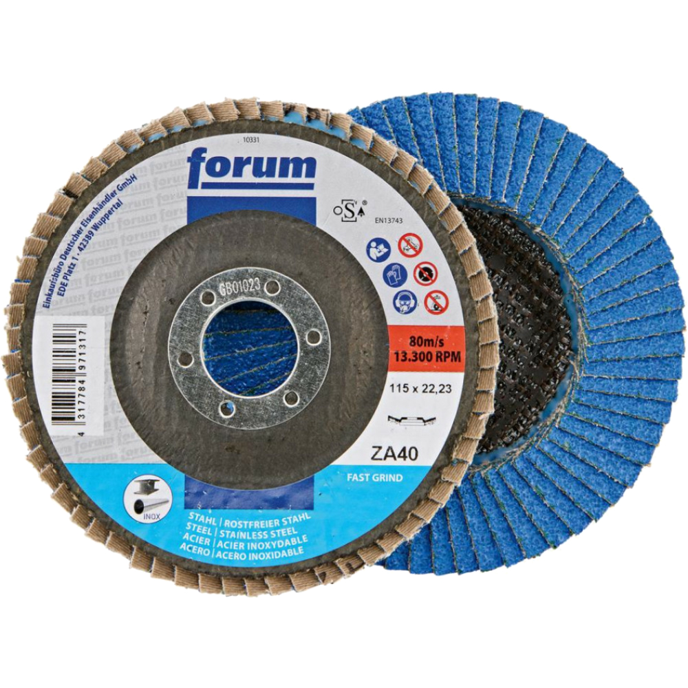 FORUM Fächerschleifscheibe 115mm, gewölbt, ZK 80