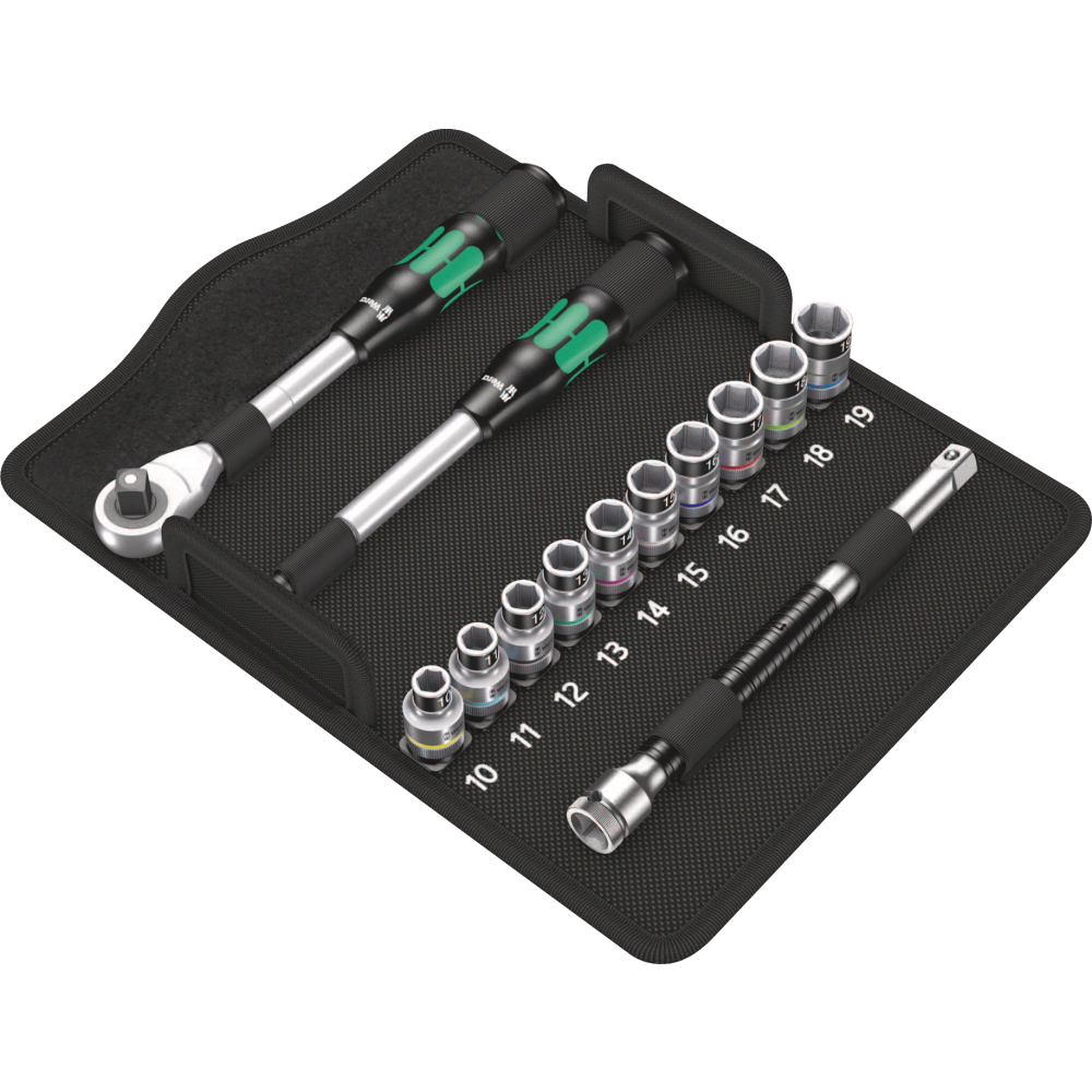 Wera Steckschlüssel-Garnitur 1/2", Zyklop Hybrid, Nr. 8006 SC 1 13-tlg.