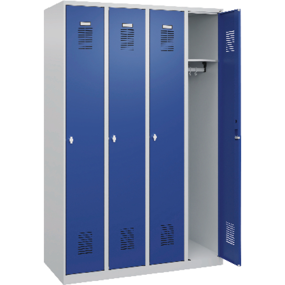 Garderobenschrank FORUM 4 Abteile RAL 7035/5010 Bodenstehend