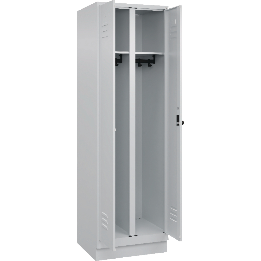 S/W-Gard.-Schrank CLASSIC B600xT500xH1950 mm RAL 7035/7035, 2