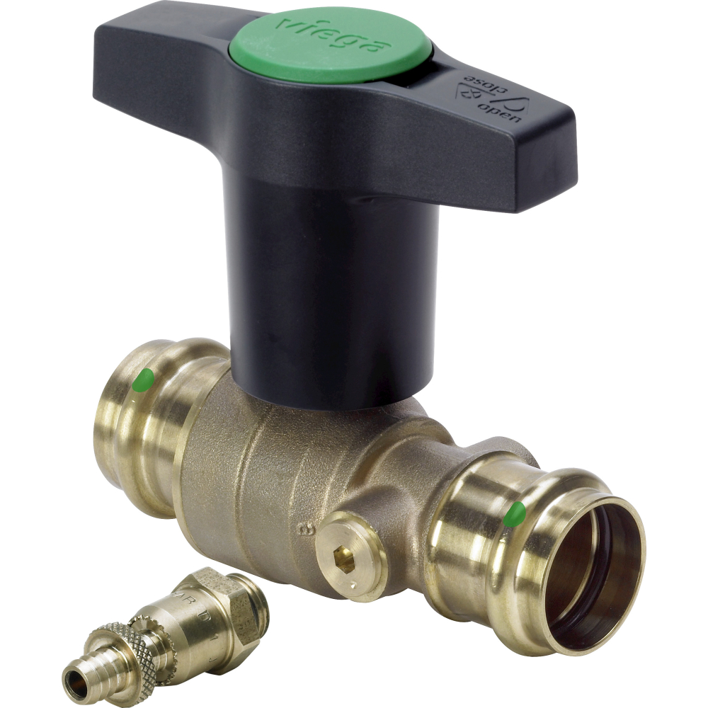 Viega Kugelhahn mit SC Easytop 2275.3 in 35mm Siliziumbronze