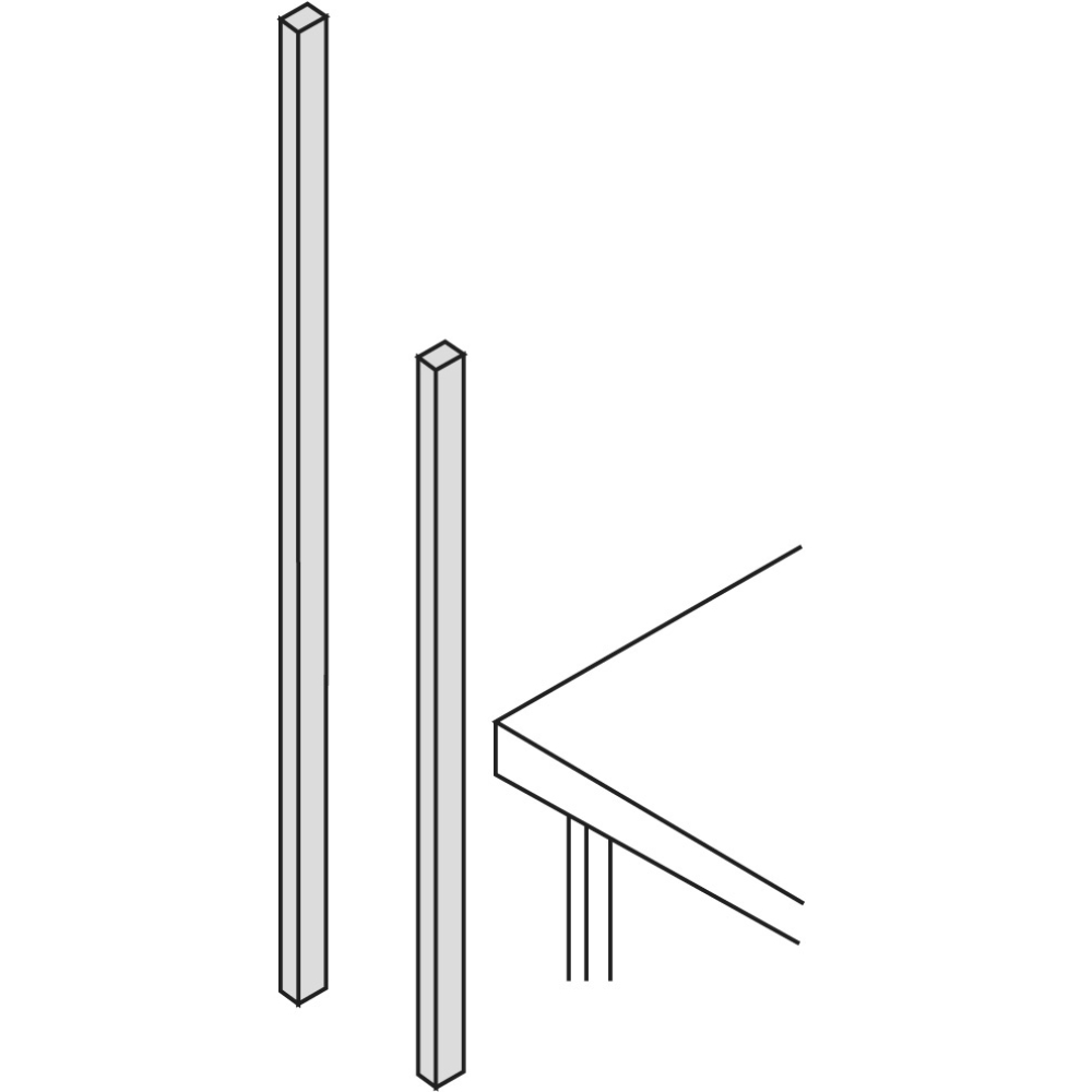 Befestigungsholm,lang VE2, H1170 mm, f.Kurbelt.