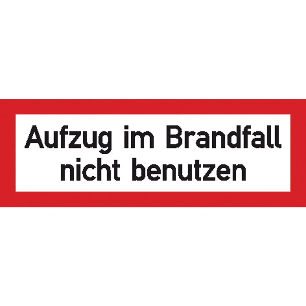 Schild Folie 105x297mm Aufzug im Brandfall