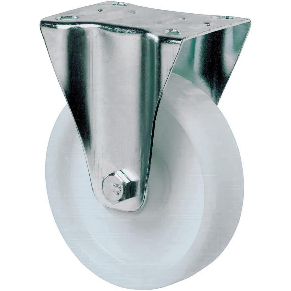 Bockrolle 200mm Stahlbl verz Poly LG. R