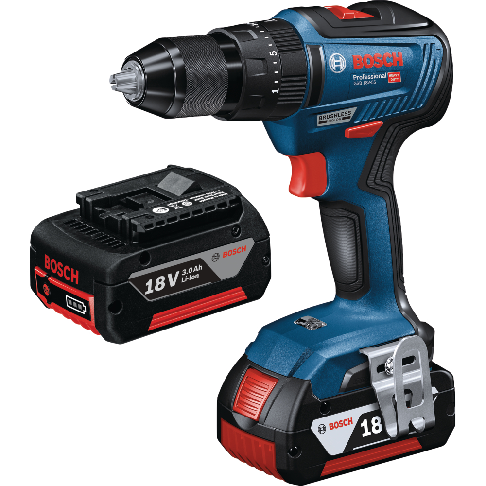 Bosch Akku-Schlagbohrschrauber 18V GSB 18V-55 28/55Nm 2x3,0Ah