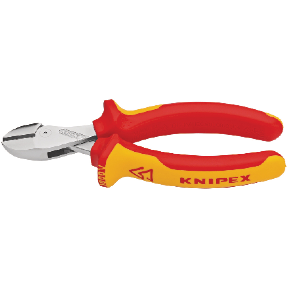 KNIPEX Kompakt-Seitenschneider VDE mit Kunststoff-Griffen 160mm
