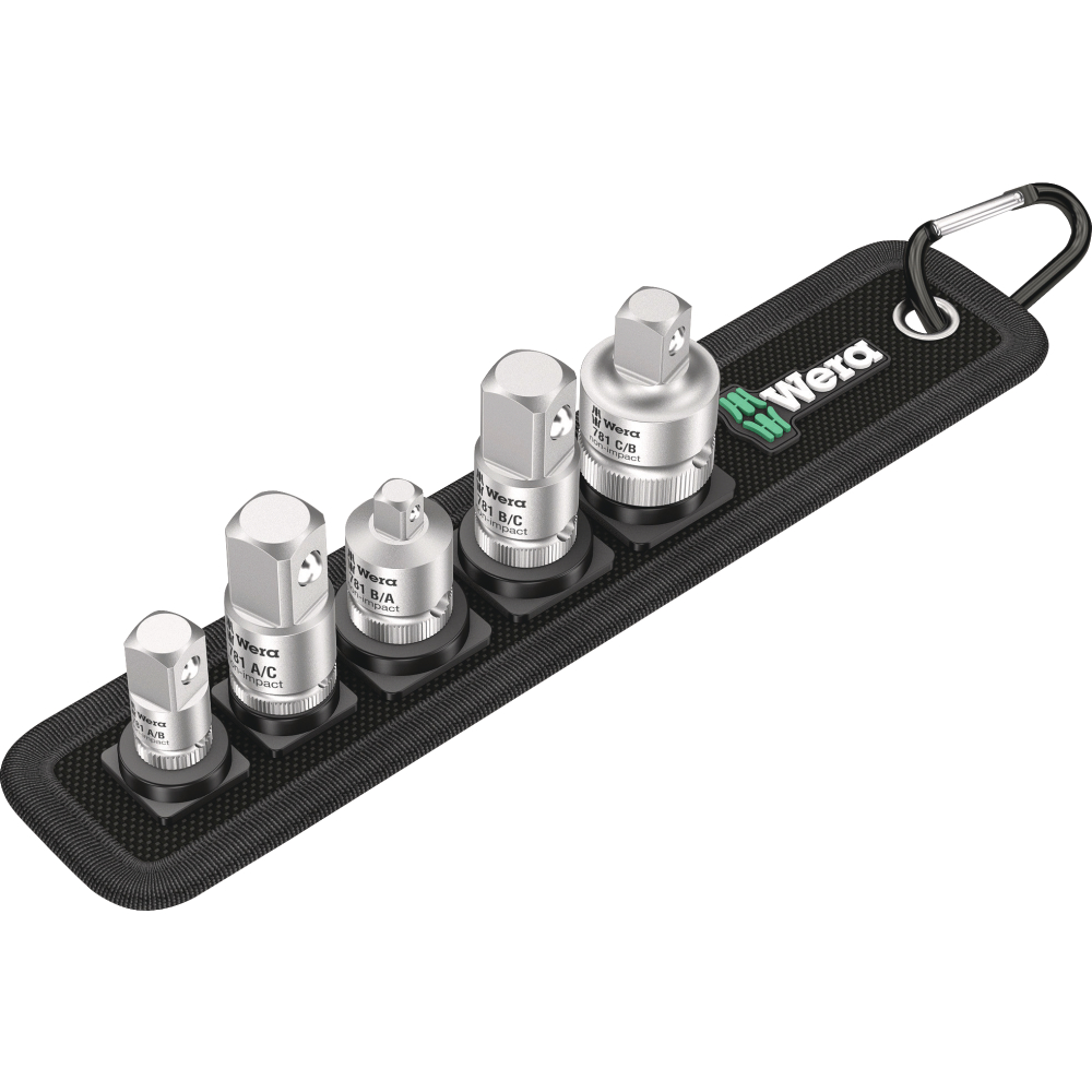 Vergrößerungsstück-/ Reduzierstück-Satz 1/4" - 1/2" 5-teilig Wera
