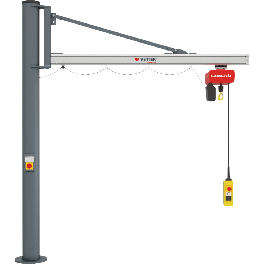 Säulen-Schwenkkran US 125kg 3895mm m.E-Zug