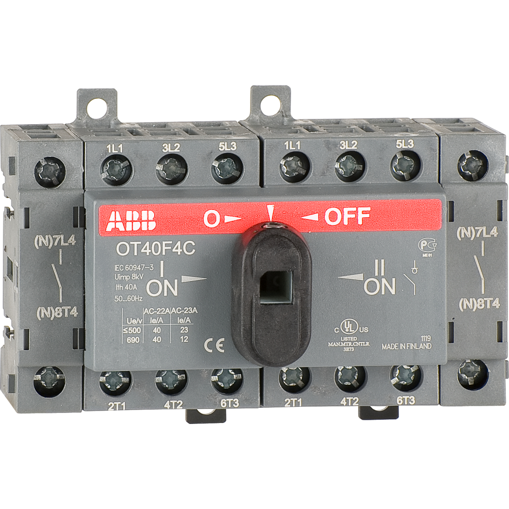 ABB Lastumschalter 4-polig 80A OT80F4C o. Griff u. Welle I-0-II