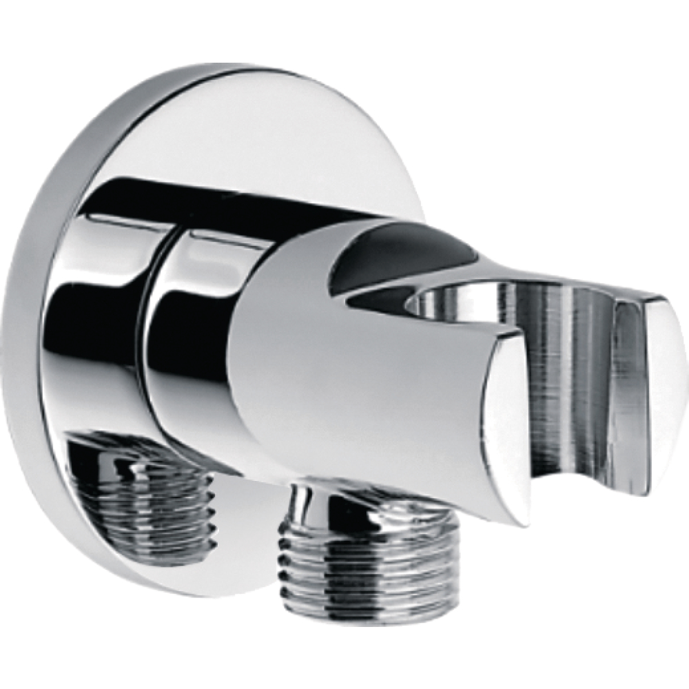 FORMAT Design 2.0 Wandanschlussbogen 1/2" m Halter, eigensich, MS verchromt