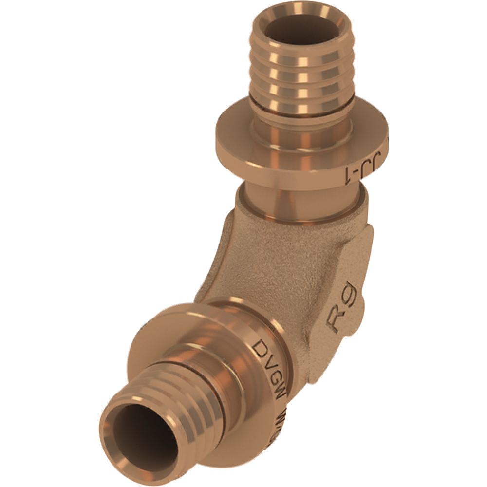 TECE flex Bogen 90° 25x25mm Rotguss