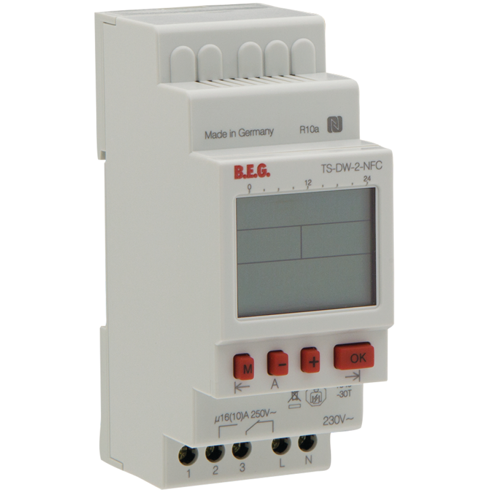 BEG Wochenuhr digital TS-DW-2-NFC 1-Kanal, 2 TE