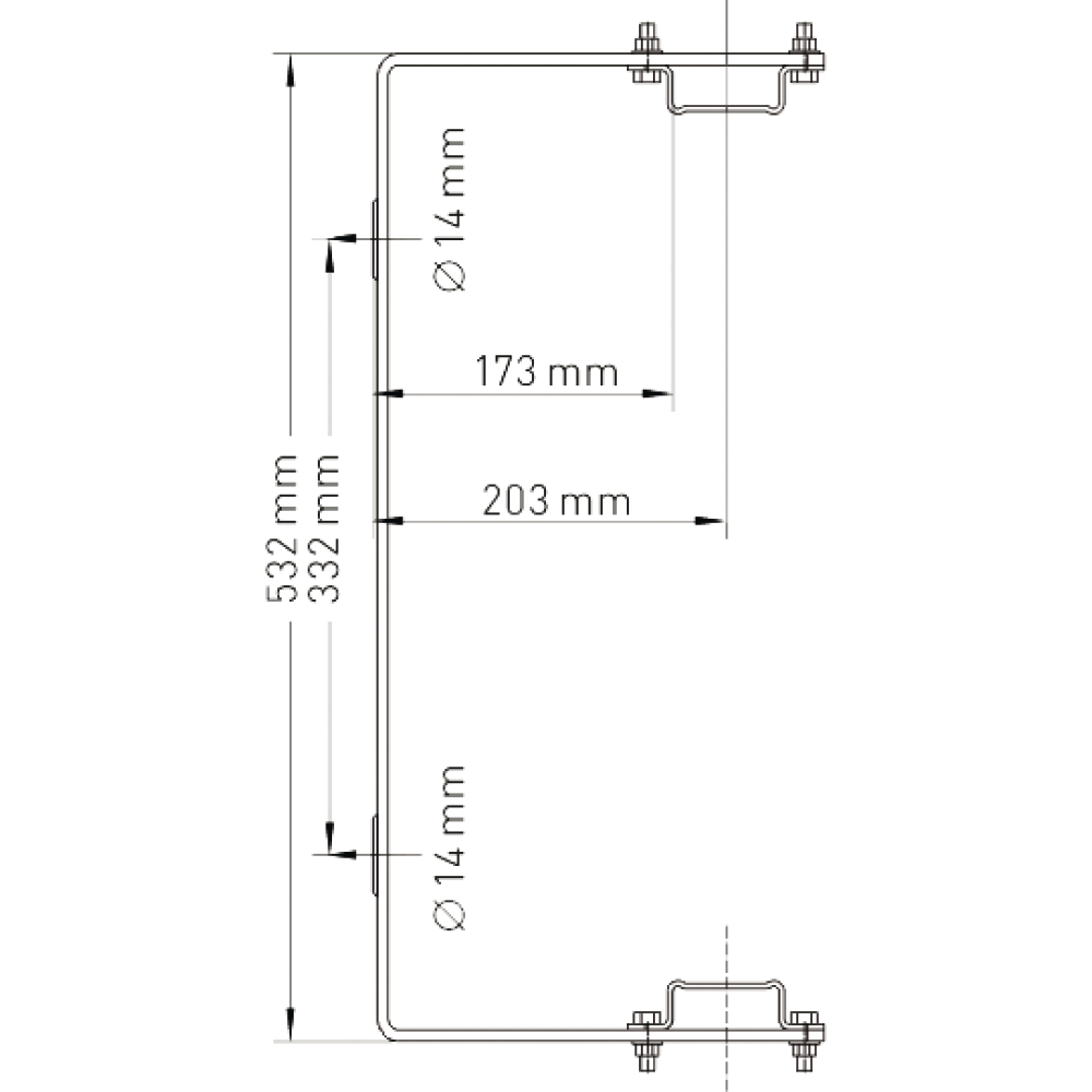 Wandhalter starr Wandab- stand 200mm V4A 44257