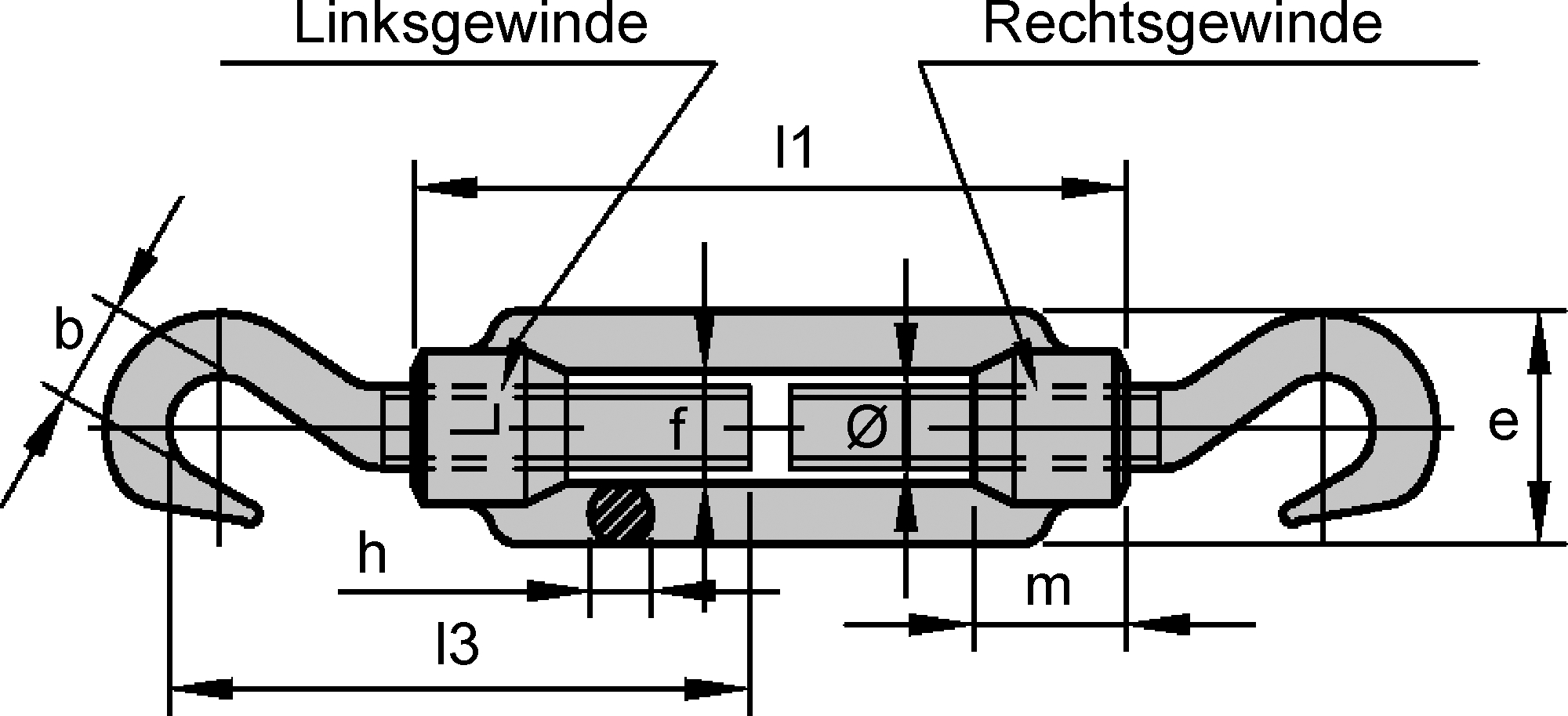 Spannschlösser DIN 1480 HH verzinkt