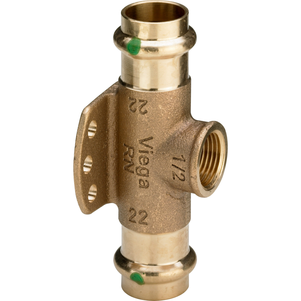 Viega Wandscheiben-T-Stück mit SC 2217.3 in 15mm x Rp1/2 Siliziumbronze