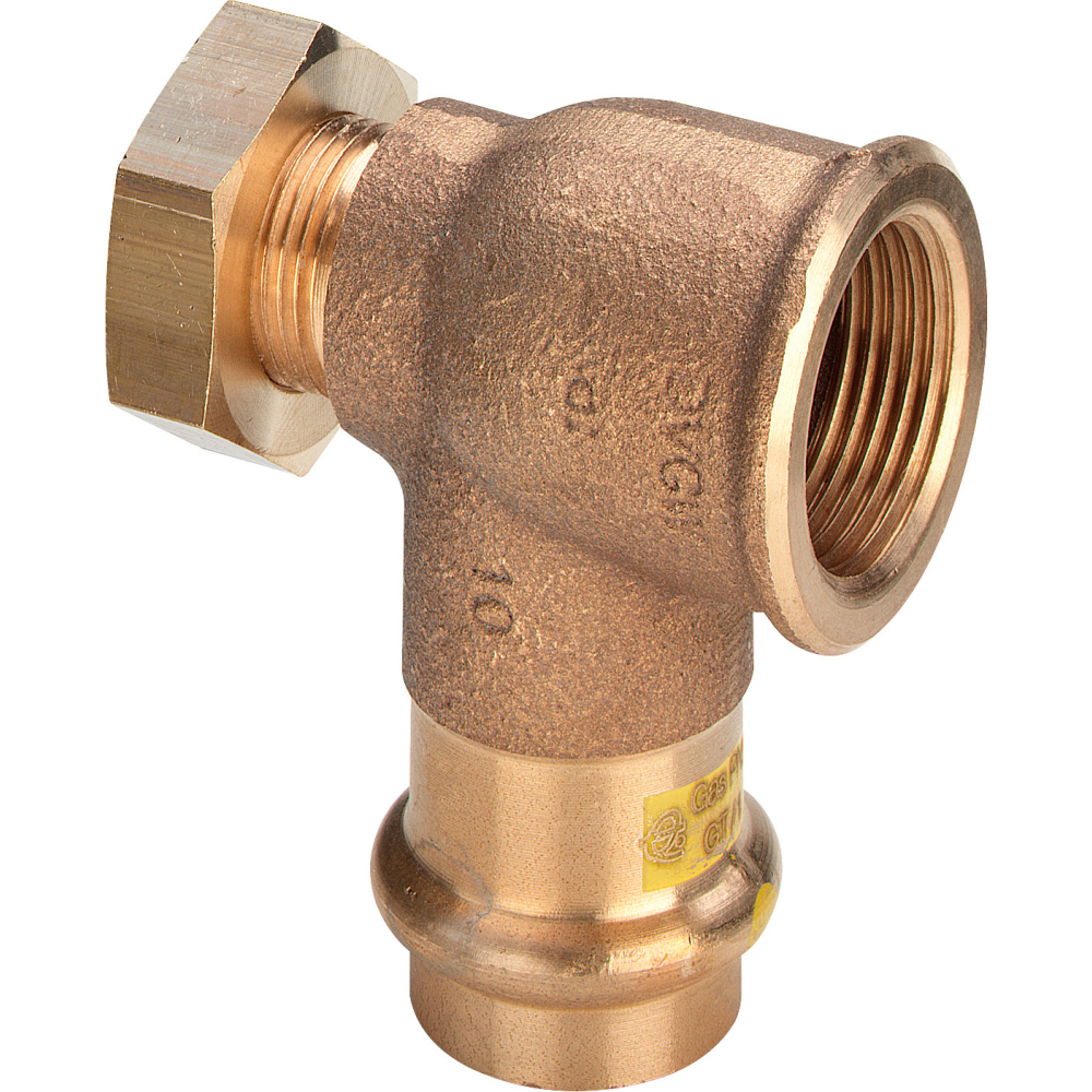 Viega Winkel mit SC Profipress G 2614.6 für Gas in 22mm x Rp3/4 Rotguss