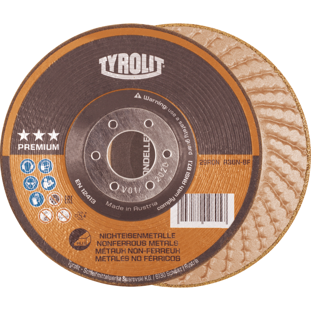Tyrolit Schleifscheibe RONDELLER® für NE-Metalle 125mm A36N
