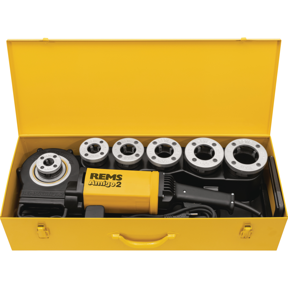 REMS Elektro-Gewindeschneidklu. Amigo 2 Set R 1/2"+3/4"+1"+1 1/4"+1 1/2"+2"