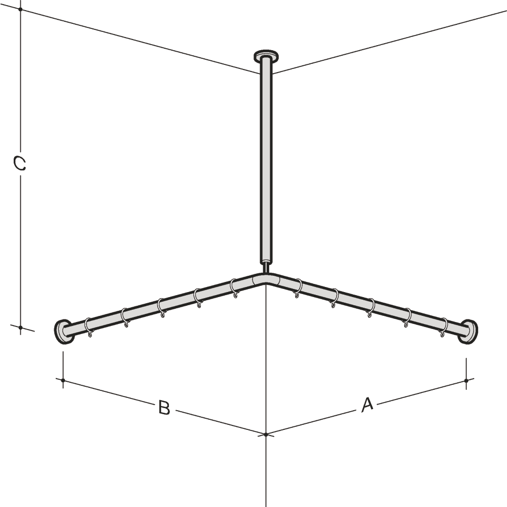PfT Duschvorhangstange L-Form 436