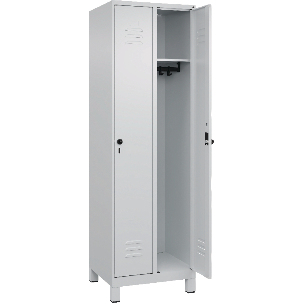 Garderobenschrank m.Füßen B600xT500xH1950 Korpus RAL 7035