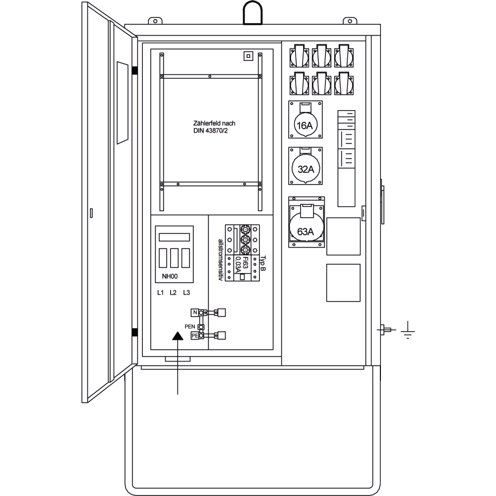 Anschlussverteilerschrank AV 63.1/111-6 #1600