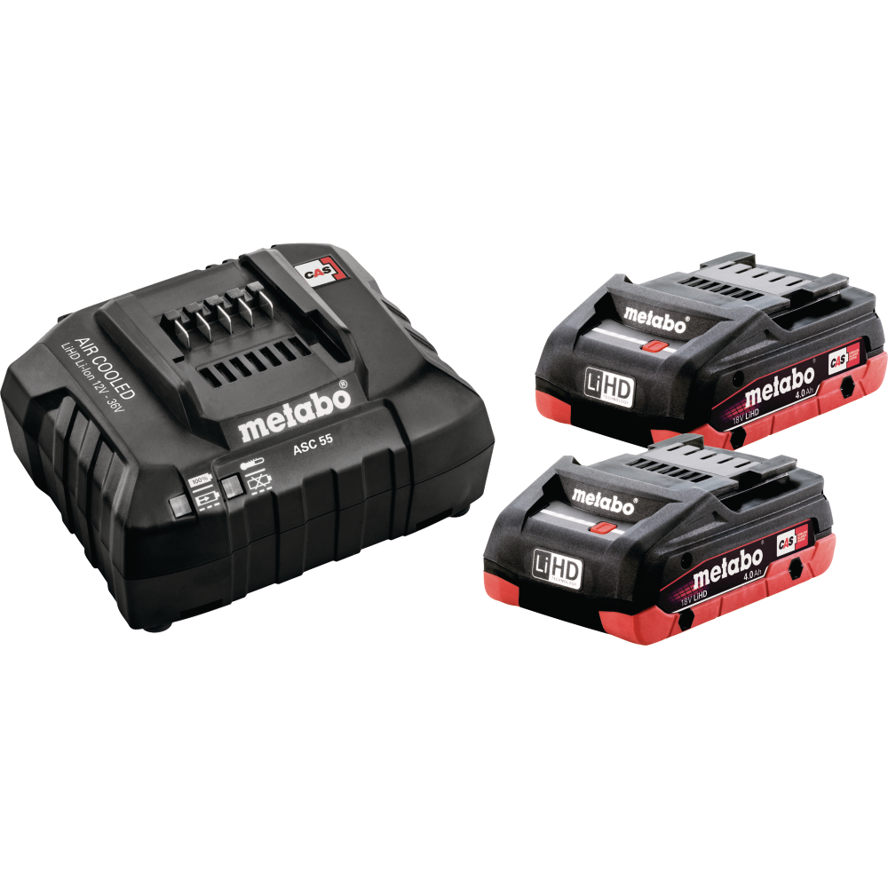 Metabo Akku-Basis-Set 18V P+M 2x4,0Ah LiHD + ASC 55 SE Black Edition