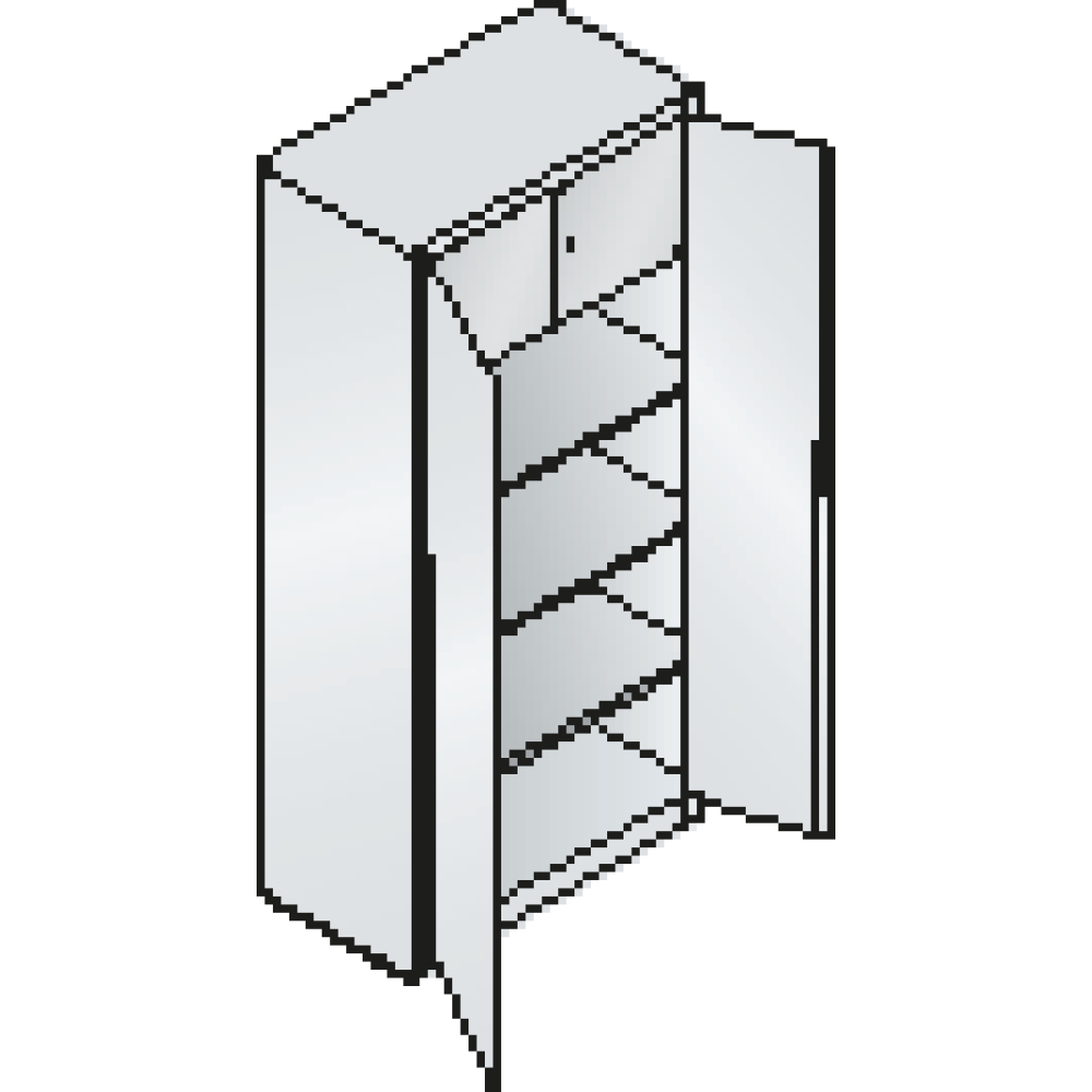 Flügeltürschr. 7035/7035 1950x930x400mm