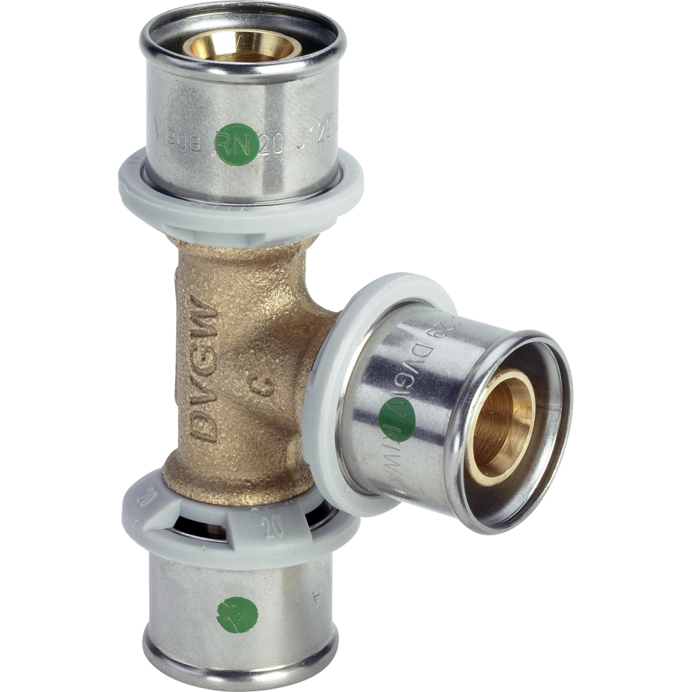 Viega T-Stück mit SC Sanfix P 2118 in 63x32x63mm Rotguss