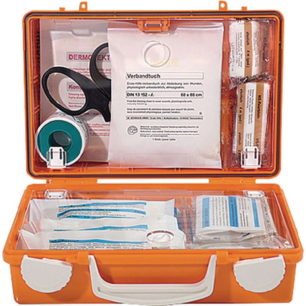 Söhngen Erste-Hilfe-Koffer QUICK-CD orange mit Füllung Standard DIN 13157