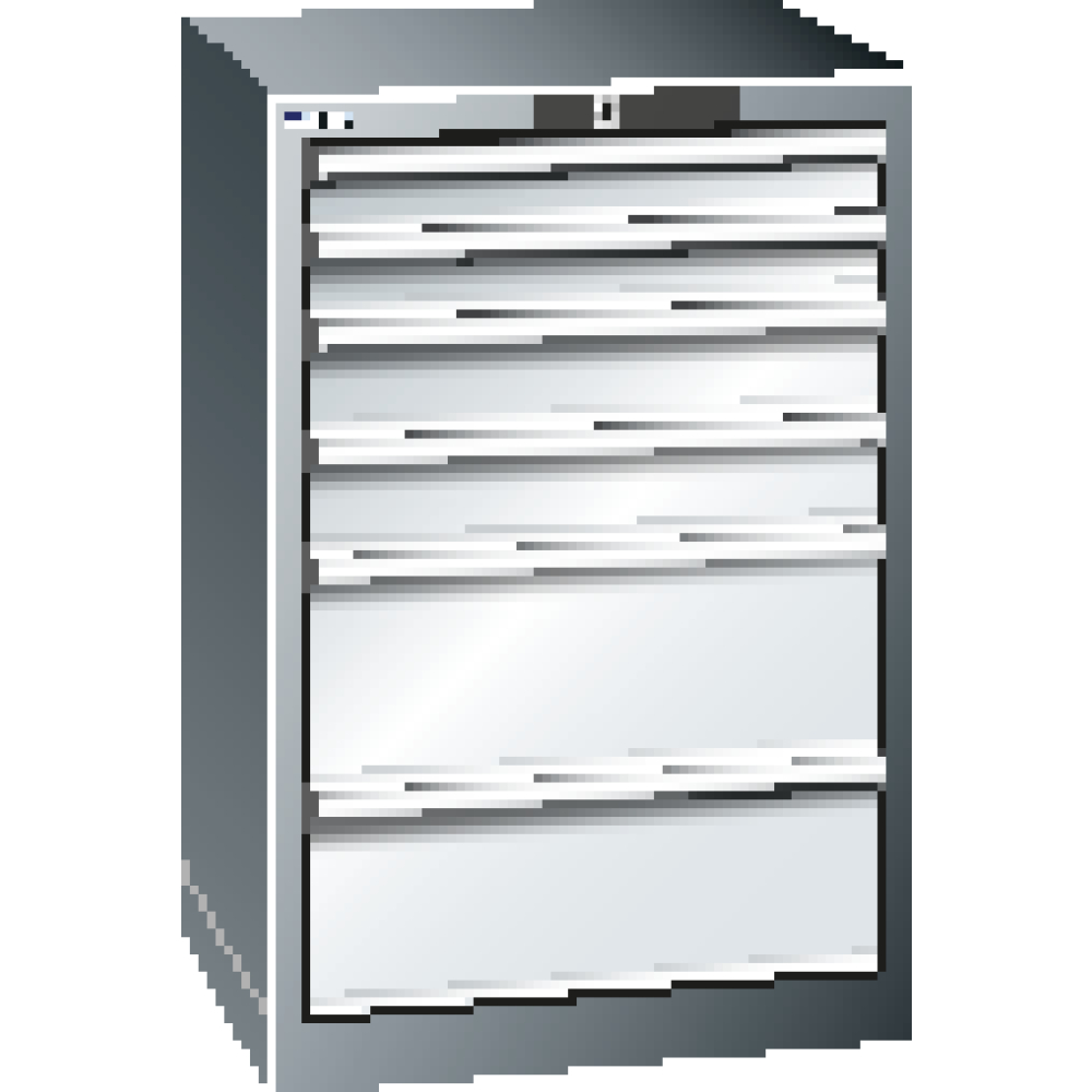 Schubladenschrank blau H850,6 Schubl.