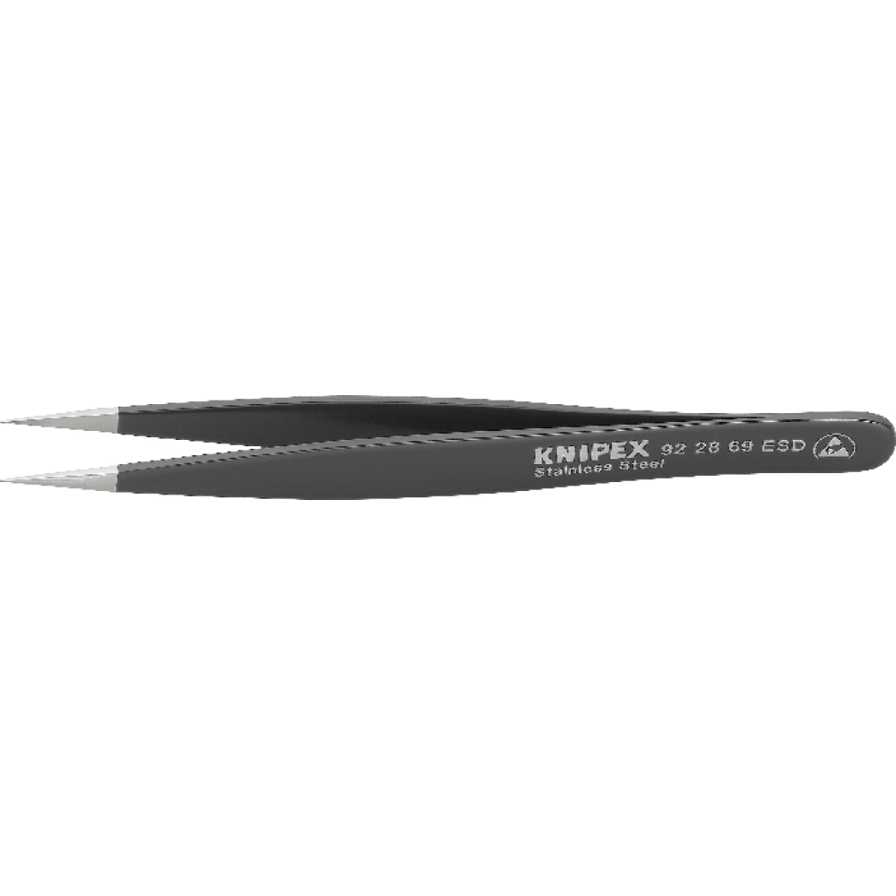 Pinzette ESD 130mm schwarz KNIPEX