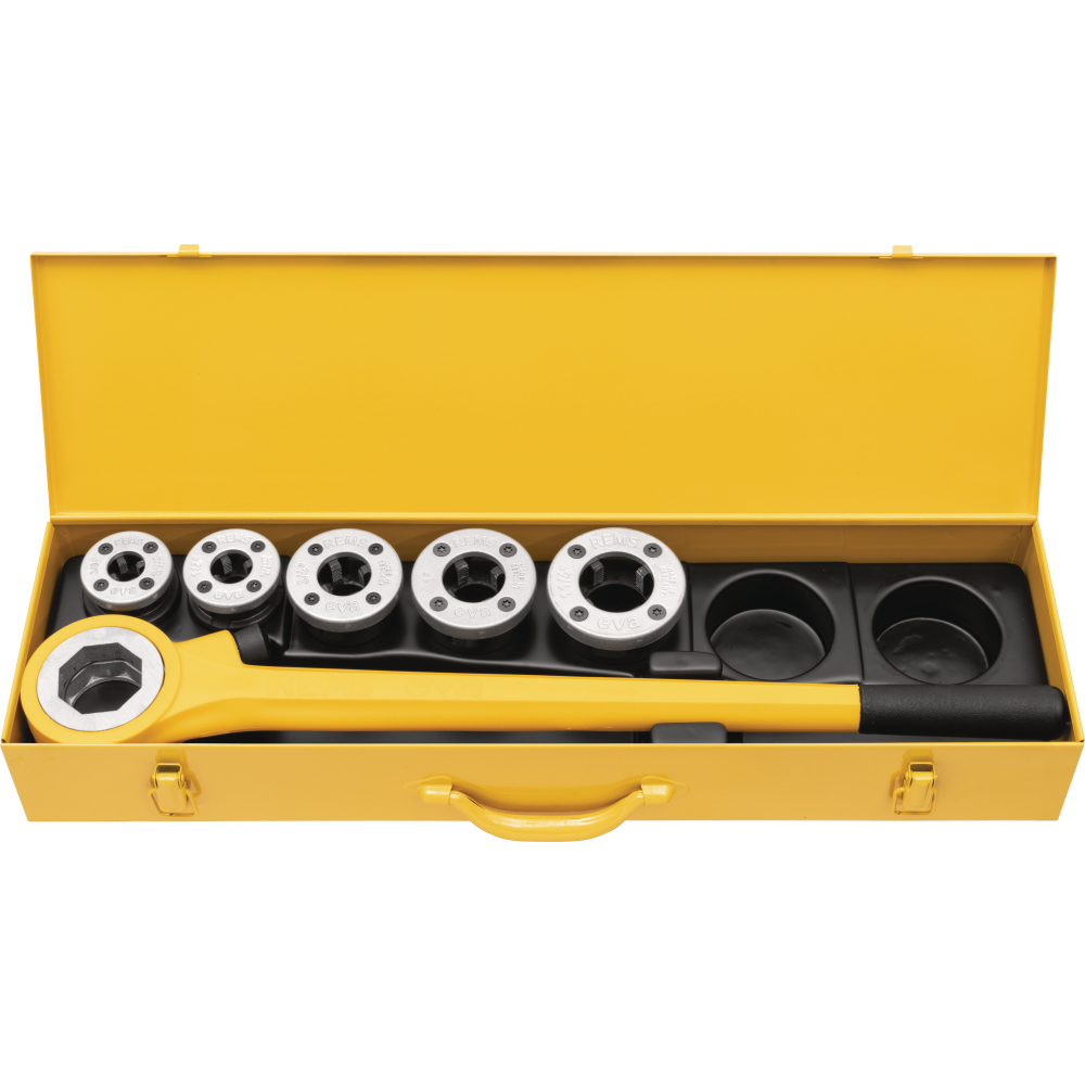 REMS Hand-Gewindeschneidkluppe eva Set R 1/2"+3/4"+1"+1 1/4"+1 1/2"+2"