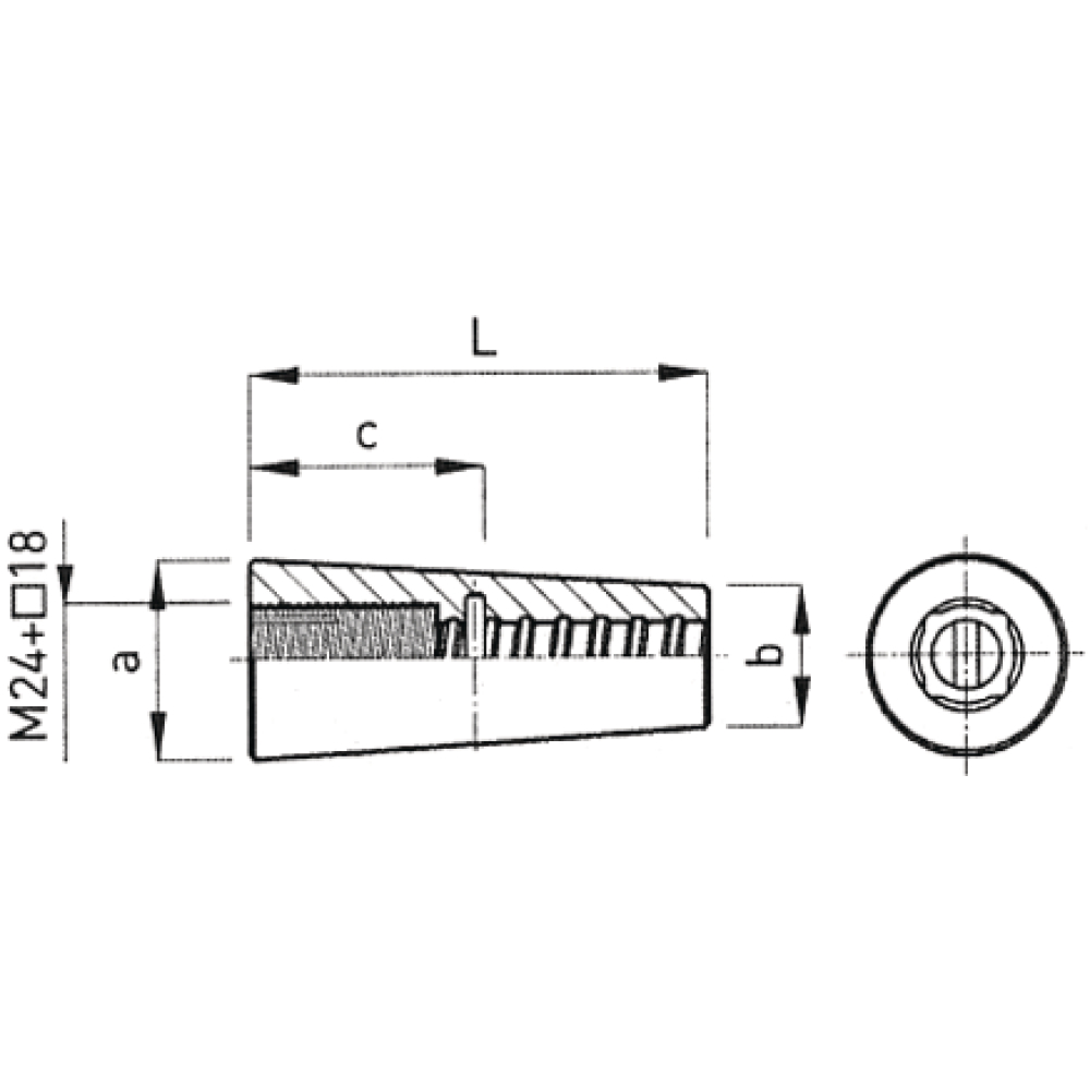 Vorlaufkonus Typ 30 D15,0 M24 98mm verzinkt