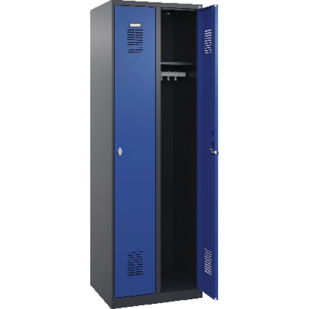 Garderobenschrank FORUM 2 Abteile RAL 7016/5010 Bodenstehend