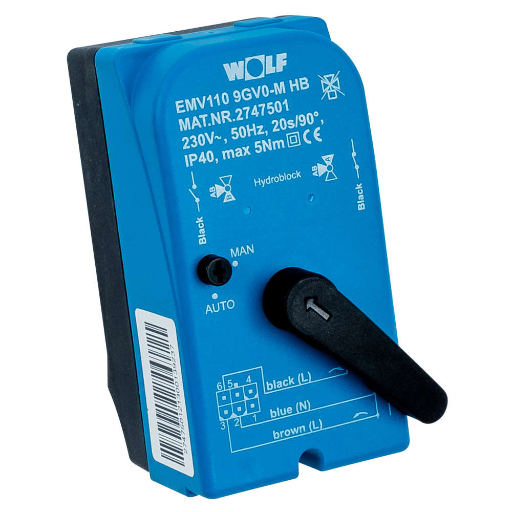 Wolf Motor Steck Auf/Zu EMV110 HB (230VAC)