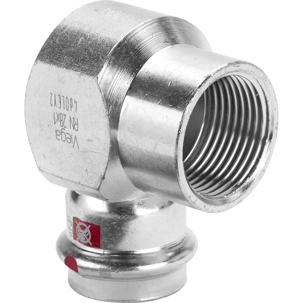 Viega Winkel 90 Grad mit SC Prestabo 1114.2 in 28mm x Rp3/4 Stahl verzinkt