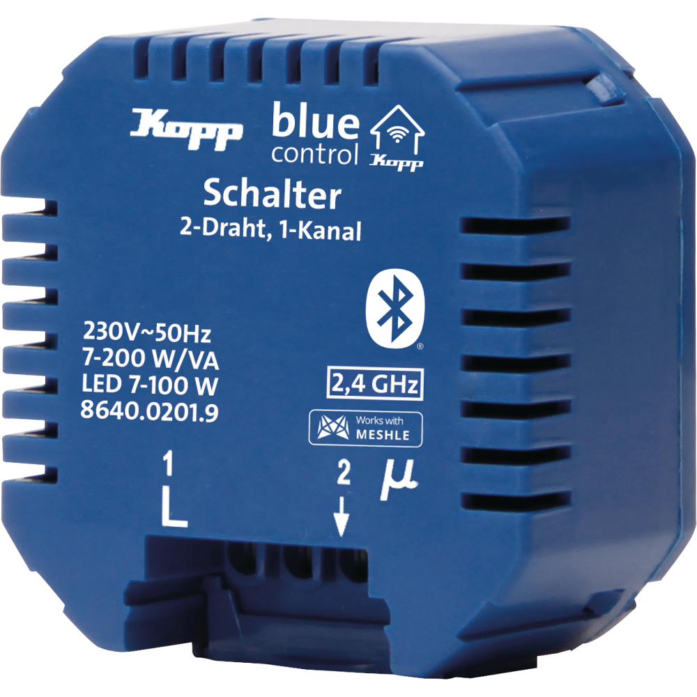 Kopp Blue-control Schaltaktor Schalter 1-Kanal, 2-Draht, mit