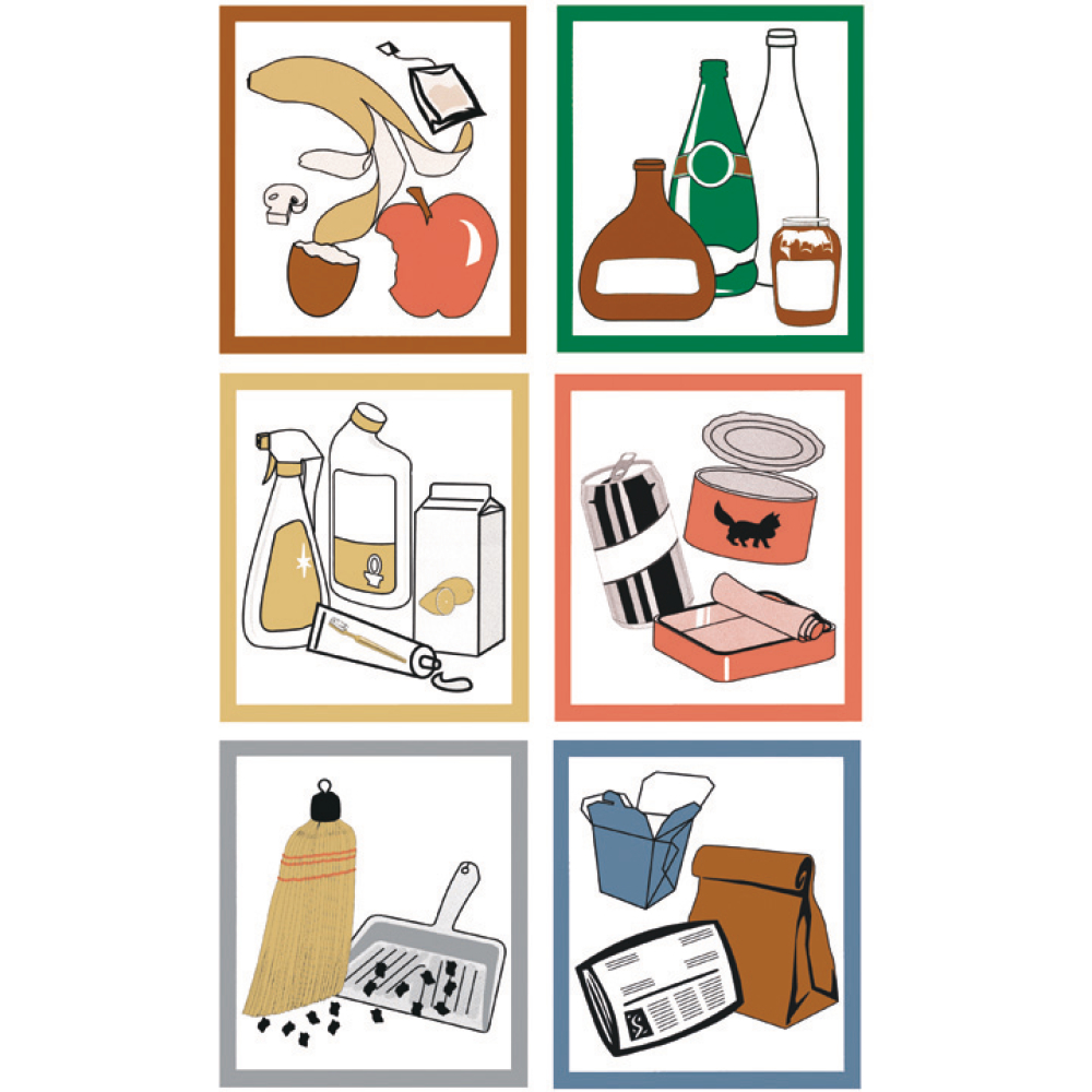 Piktogramm-Aufkleber-Set 6-tlg farbig