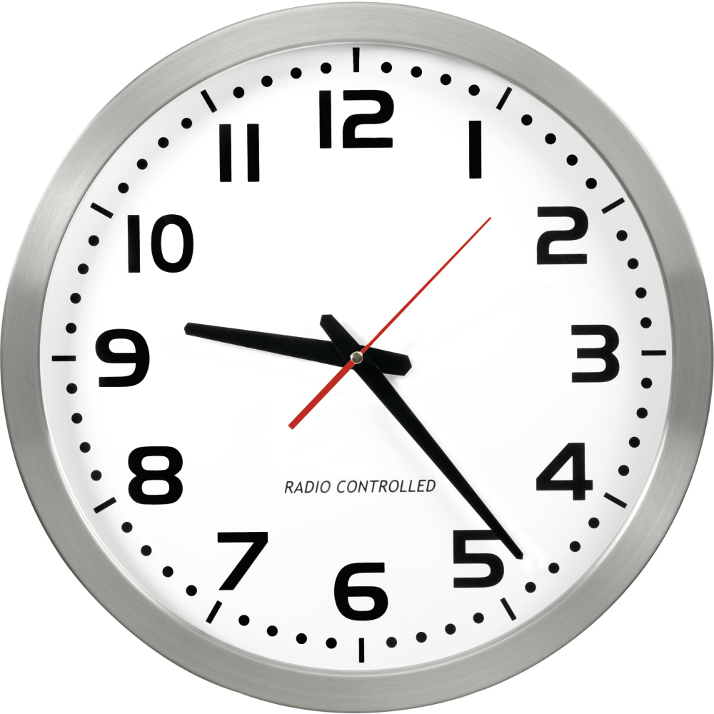 Funkwanduhr Ø 40 cm Stainless Steel