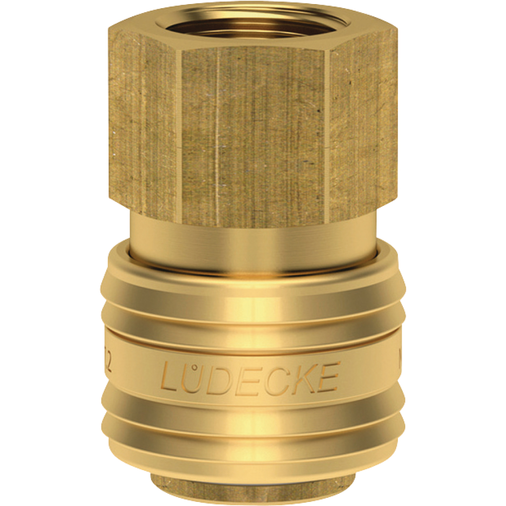 SchnellverschlusskupplungNW 7,2mm, Messing, Serie ES, IG G1/2" LÜDECKE