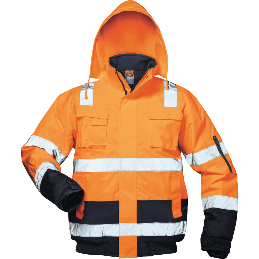 SAFESTYLE® Warnschutzpilotjacke JONAS fluoreszierend orange/marine Gr.L
