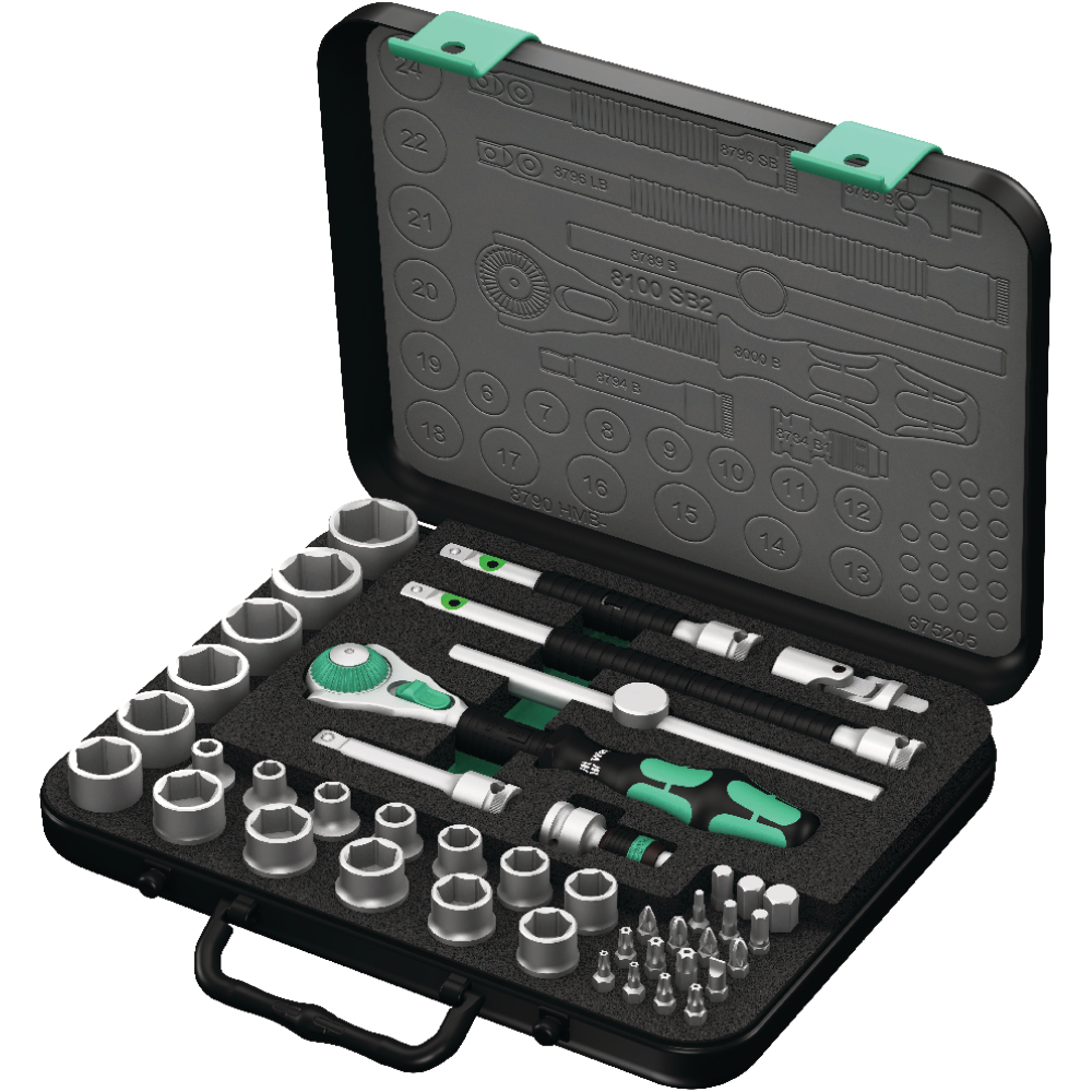 Steckschlüssel-Satz 3/8" ZYKLOP speed 43-teilig Wera